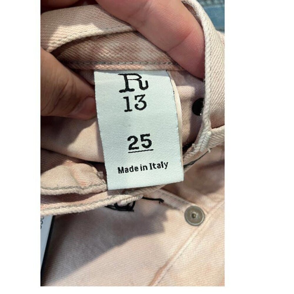 $669 R13 BOYFRIEND CROPPED JEAN. IN PEYTON PINK - Picture 10 of 14